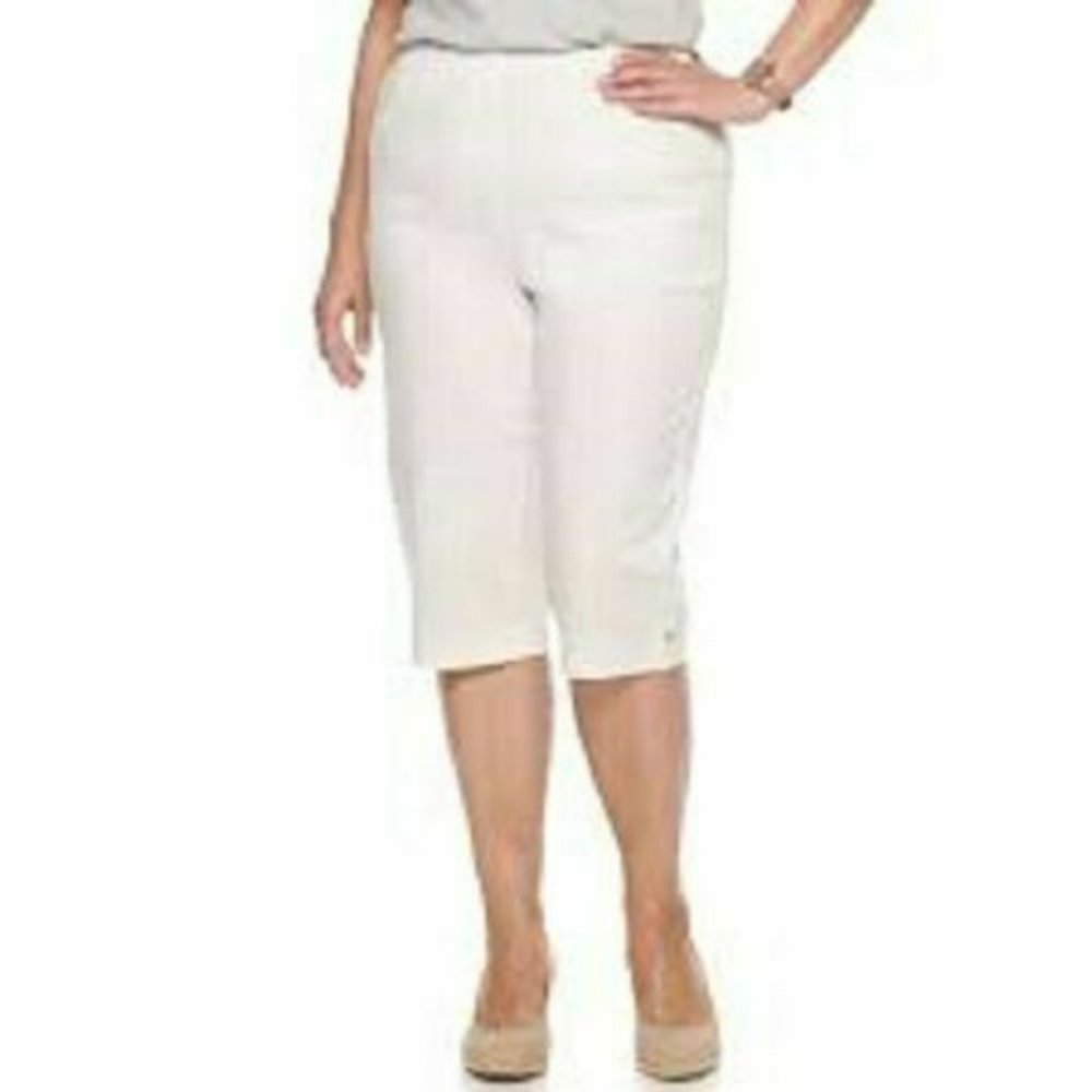 Croft & Barrow 3X Capris Pants Jeweled White H349